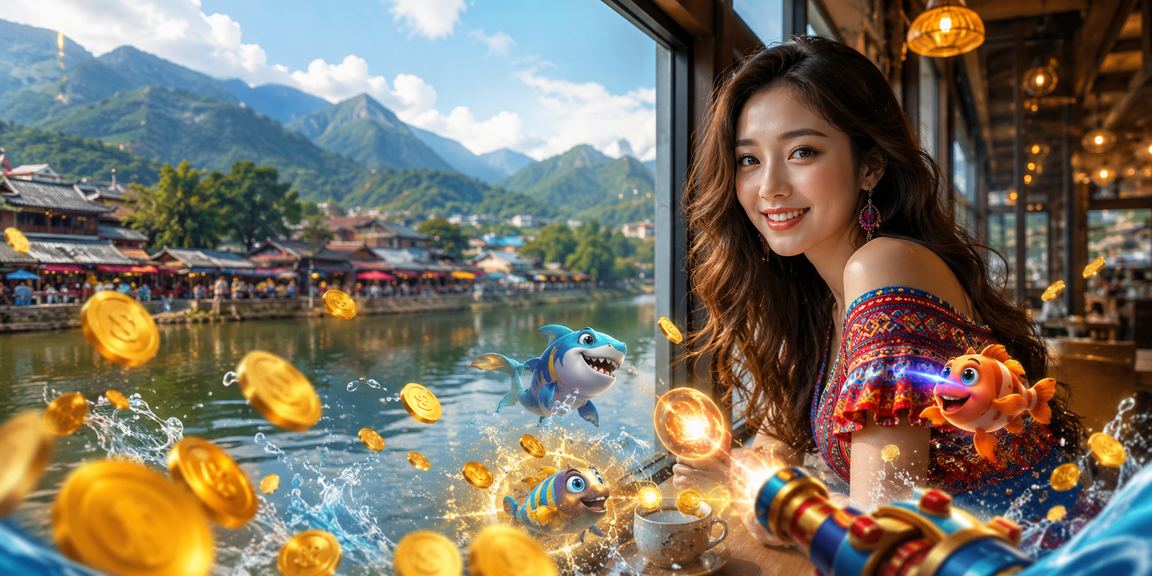 Người chơi tại Sapa thưởng thức cà phê buổi sáng và trải nghiệm game bắn cá trên ao1